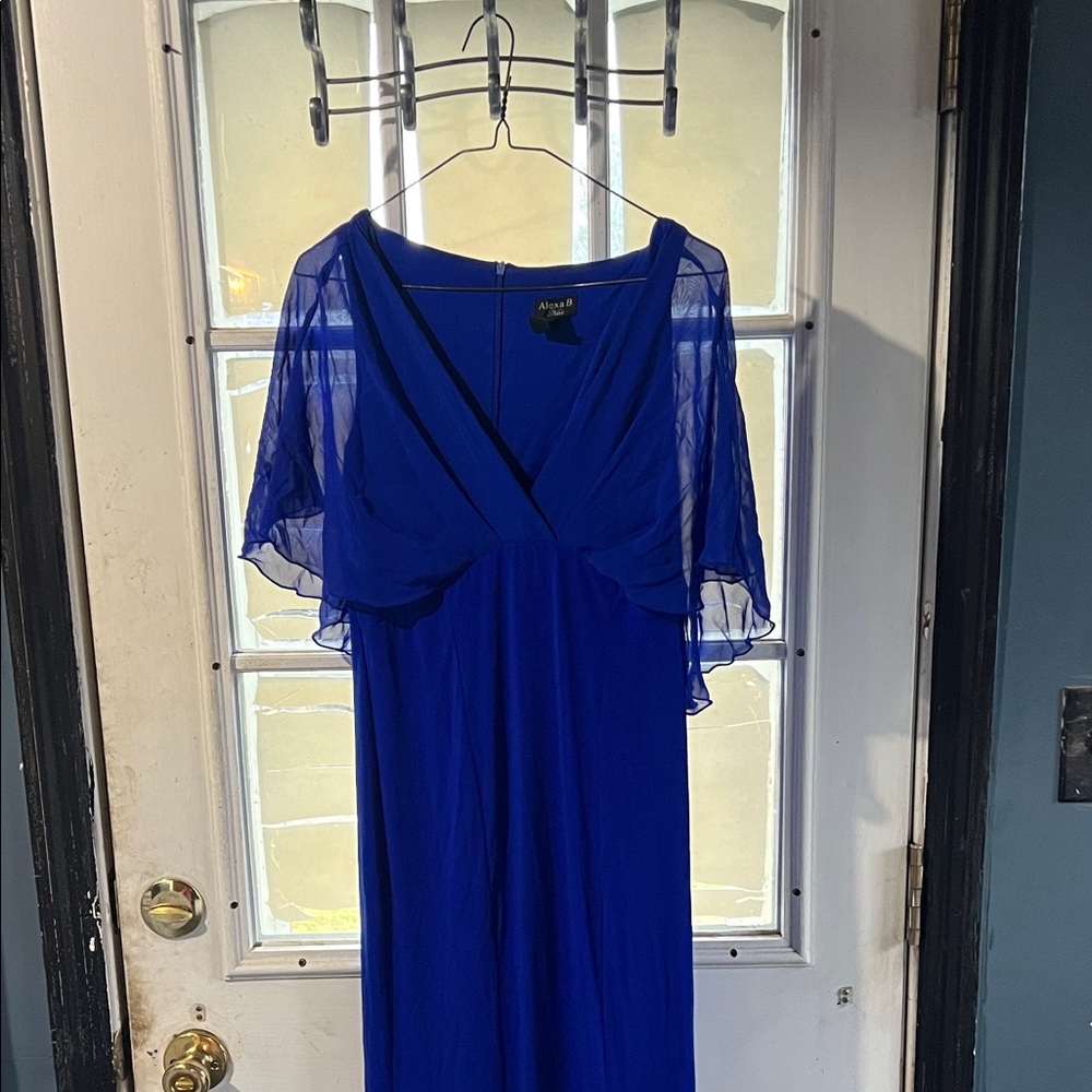 Elegant Long Sleeve Blue Dress